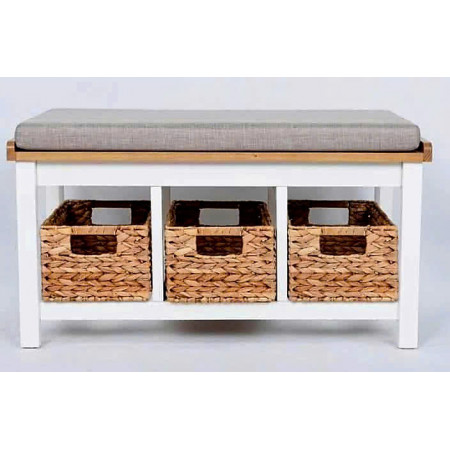 385245 : Băng Ghế Dài Lót Nệm + 3 Hộp Lục Bình Đang Lưu Trữ